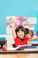 girl raising hand